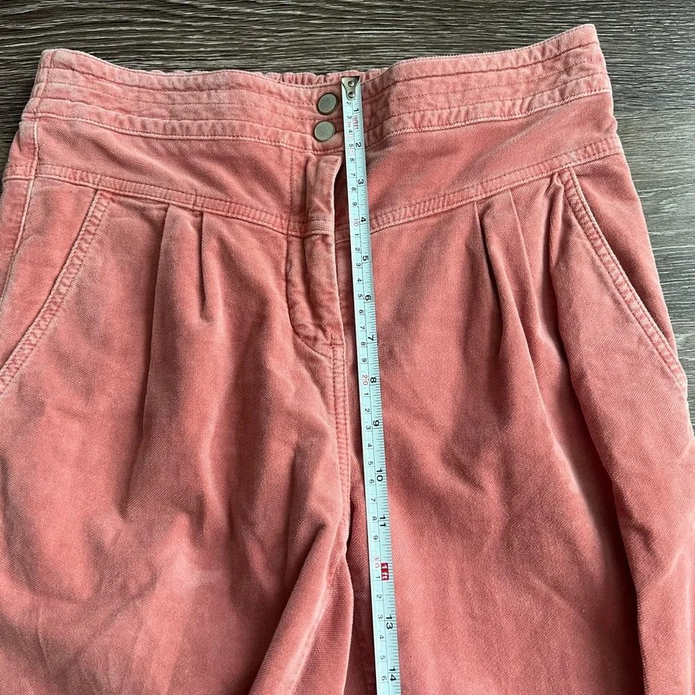 Anthropologie Kalea Pleated Corduroy Jogger Pants Pink - Picture 7 of 9